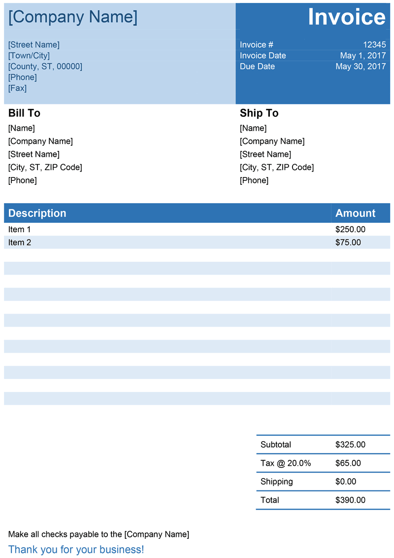 Invoice Template For Word – Free Simple Invoice Throughout Free Invoice Template Word Mac