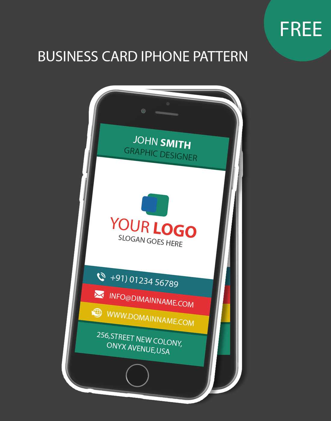 Iphone Pattern Business Card – Psd Template Design In Iphone Business Card Template