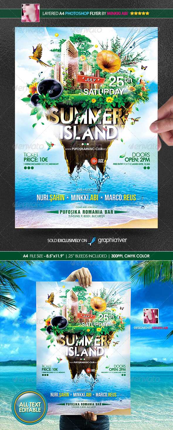Island Flyer Graphics, Designs & Templates From Graphicriver For Island Brochure Template