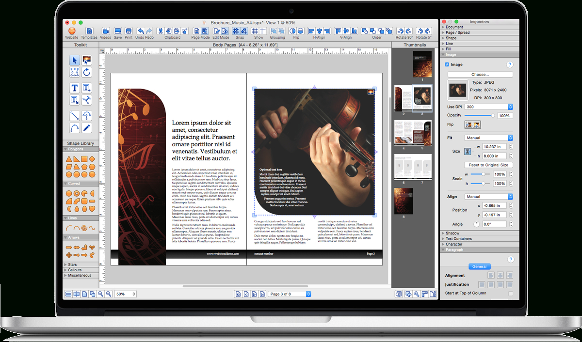 Istudio Publisher • Page Layout Software For Desktop For Mac Brochure Templates