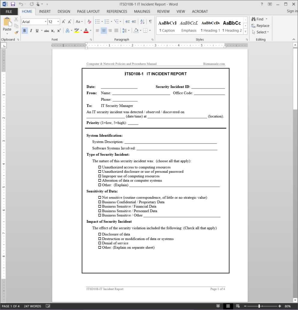 It Incident Report Template | Itsd108 1 Pertaining To It Major Incident Report Template