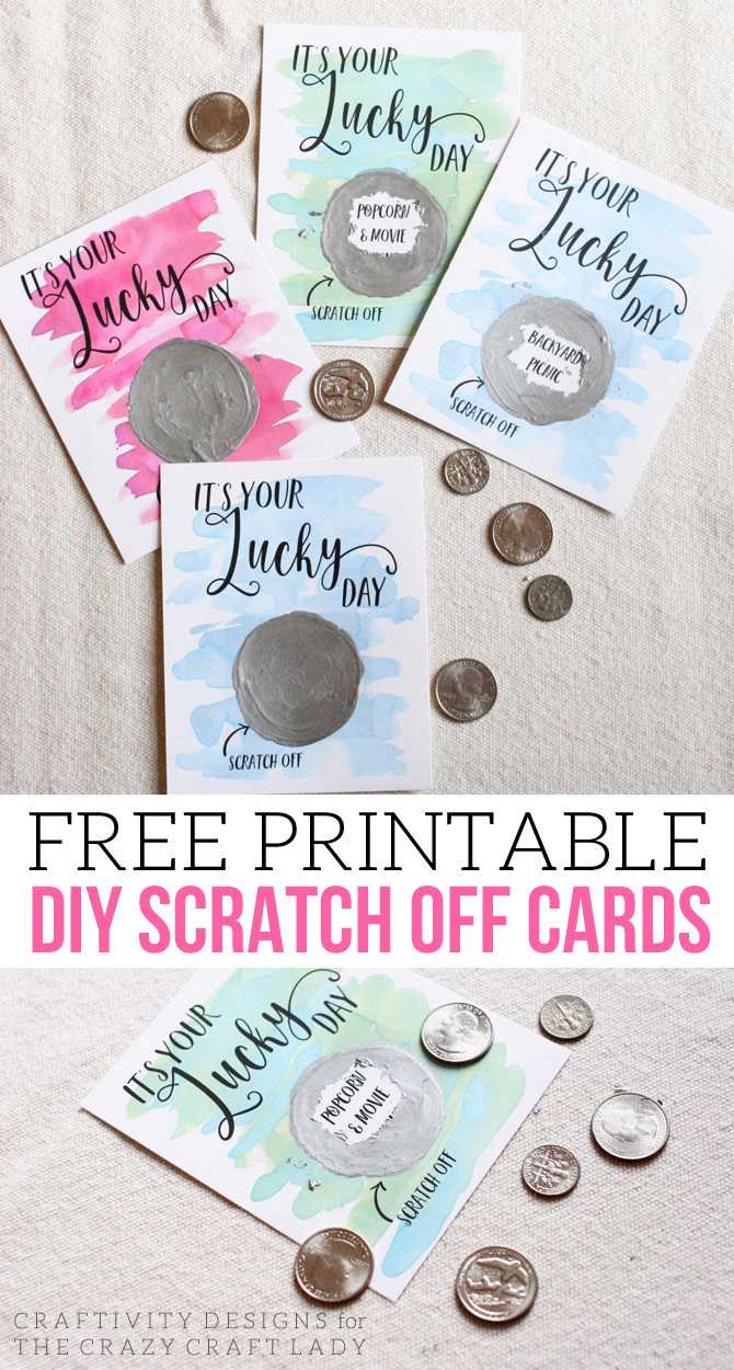 It's Your Lucky Day! Free Diy Scratch Off Cards – The Crazy Pertaining To Scratch Off Card Templates