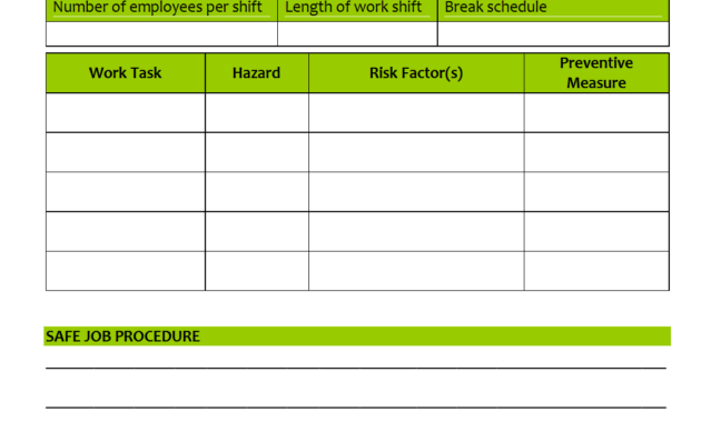 Job Hazard Analysis - within Safety Analysis Report Template