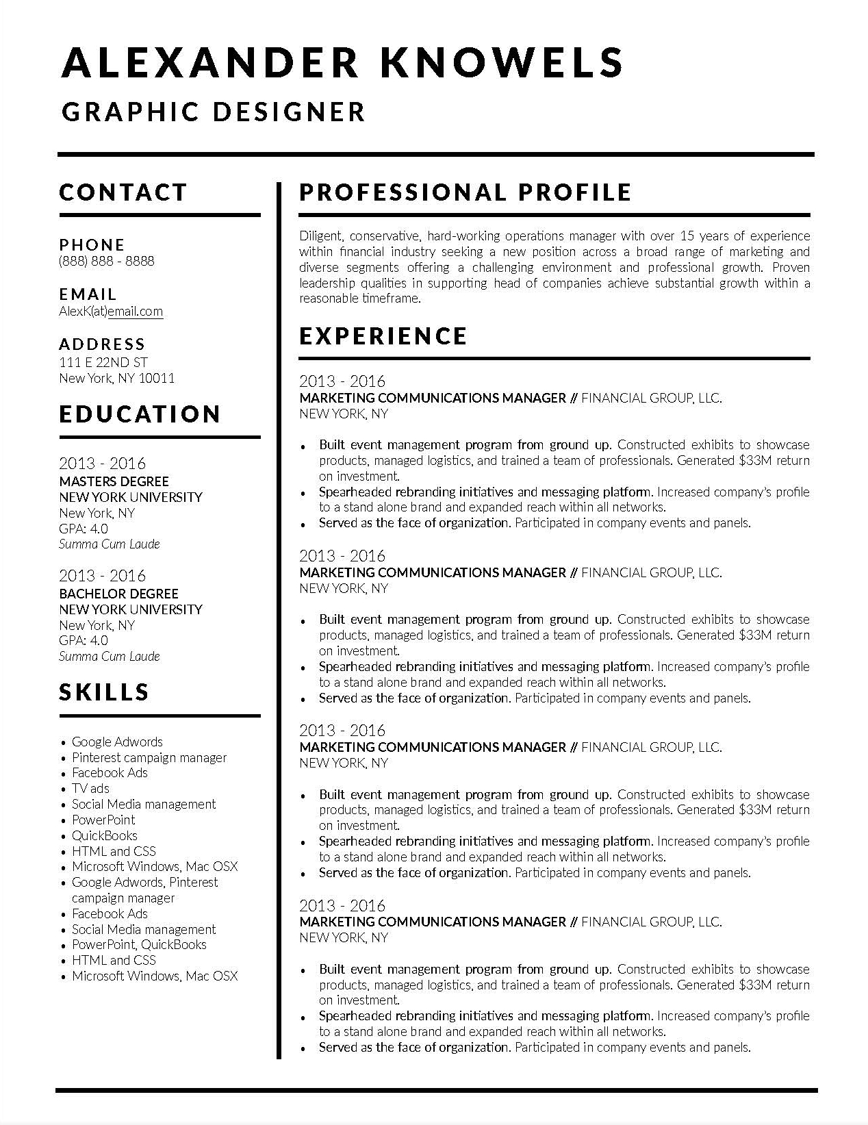 Job Winning Resume Templates For Microsoft Word & Apple Pages In Hours Of Operation Template Microsoft Word