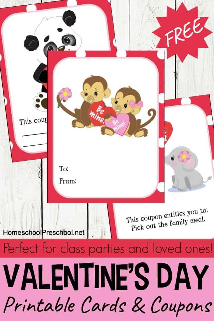 Jungle Love Animal Themed Printable Valentine Cards For Kids Regarding Valentine Card Template For Kids