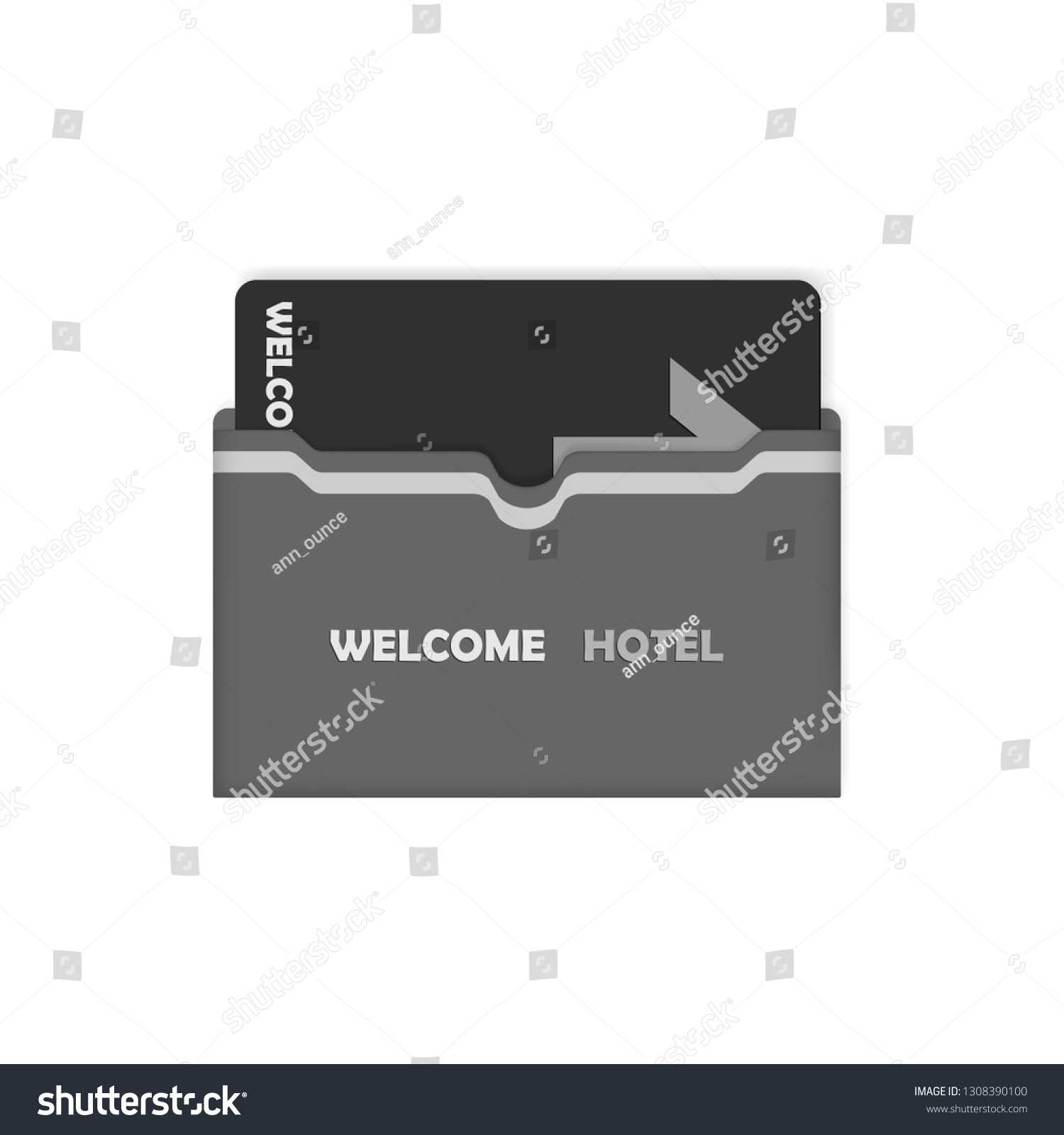 Keycard Sleeve Holder Hotel Key Card Stock Vector (Royalty Throughout Hotel Key Card Template