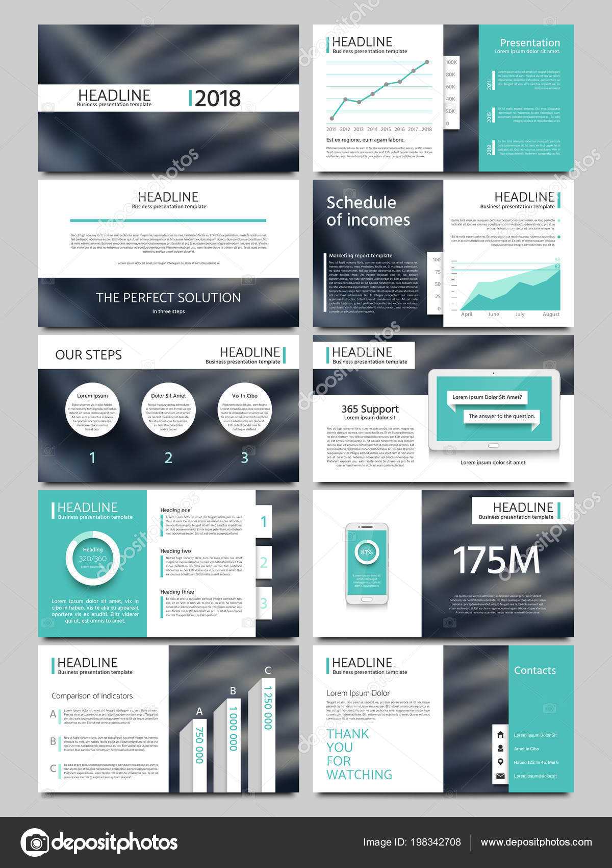 Keynote Style Business Presentation Vector Template Regarding Keynote Brochure Template