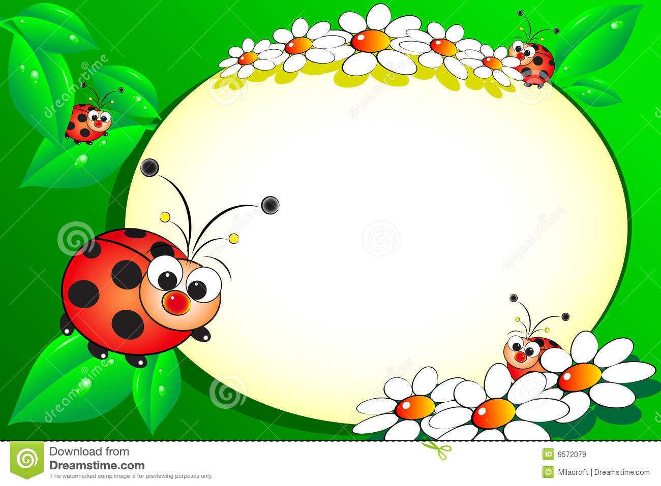 Kid Scrapbook With Blank Frame Message Stock Vector Pertaining To Blank Ladybug Template