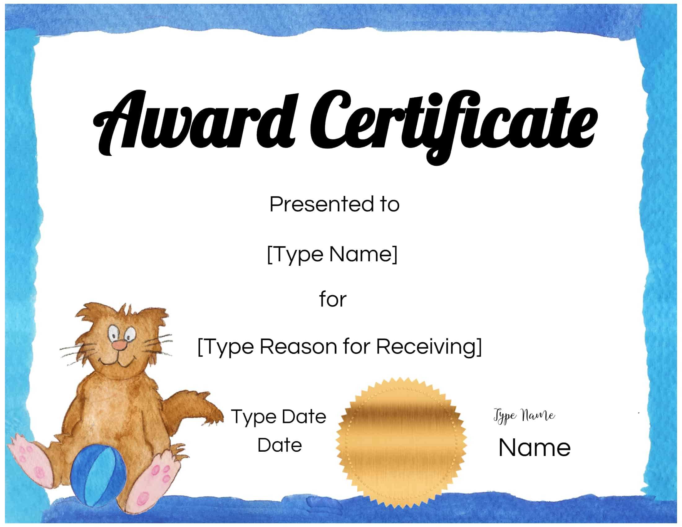 Kids Award Template – Zohre.horizonconsulting.co For Gymnastics Certificate Template