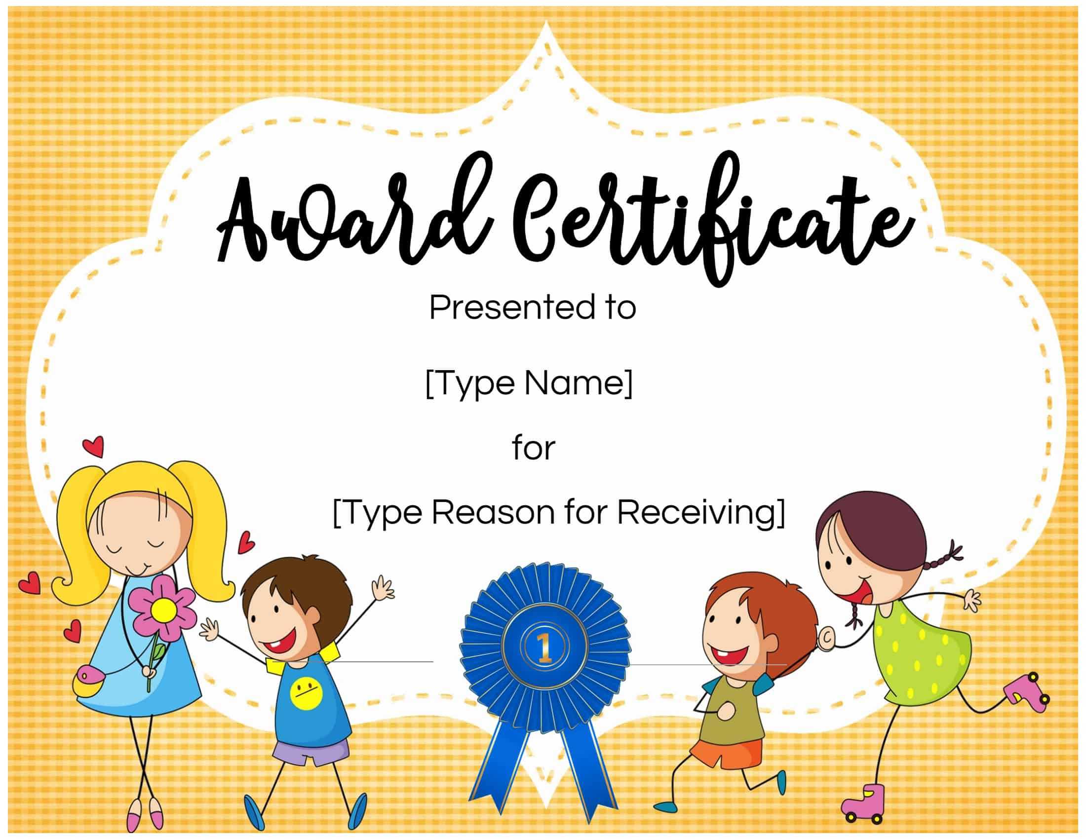 Kids Award Template – Zohre.horizonconsulting.co Pertaining To Gymnastics Certificate Template