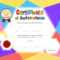 Kids Diploma Or Certificate Template With Colorful Background Throughout Free Kids Certificate Templates