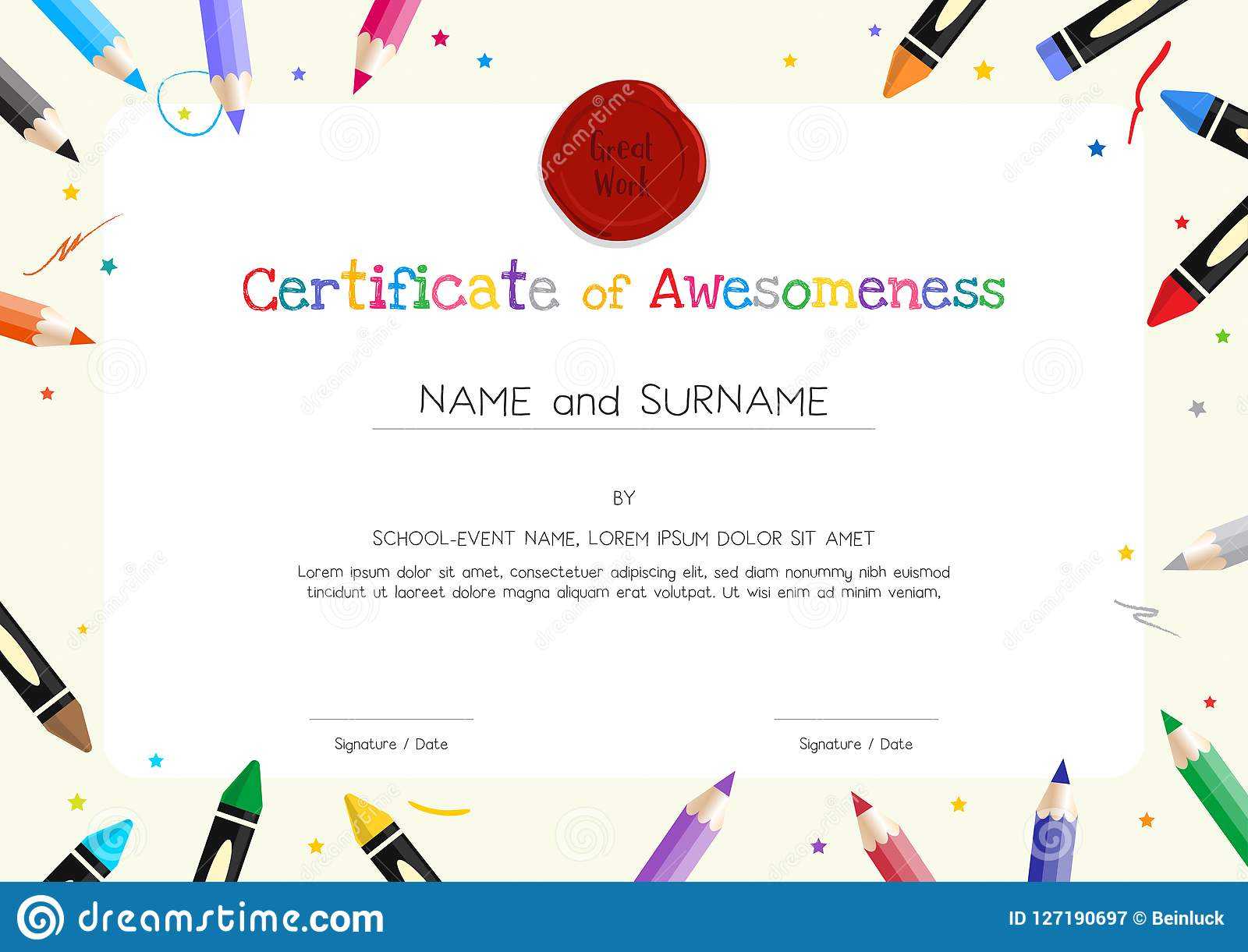 Kids Diploma Or Certificate Template With Painting Stuff In Preschool Graduation Certificate Template Free