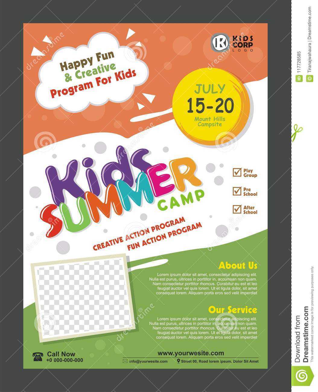 Kids Summer Camp Banner Poster Design Template For Kids With Regard To Summer Camp Brochure Template Free Download