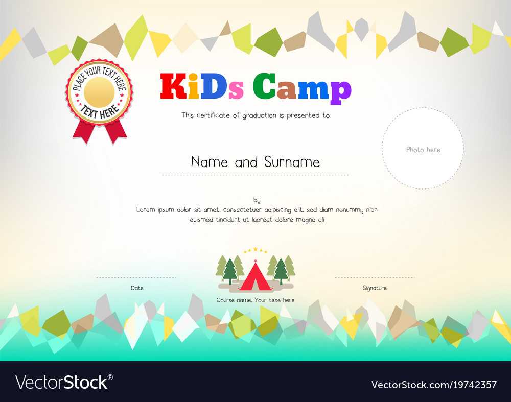 Kids Summer Camp Diploma Or Certificate Template In Summer Camp Certificate Template