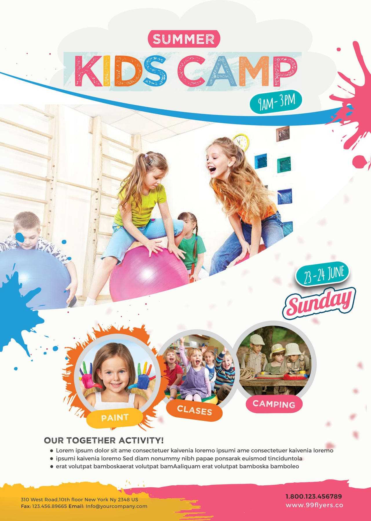 Kids Summer Camp Free Psd Flyer Template – Free Psd Flyer Regarding Summer Camp Brochure Template Free Download