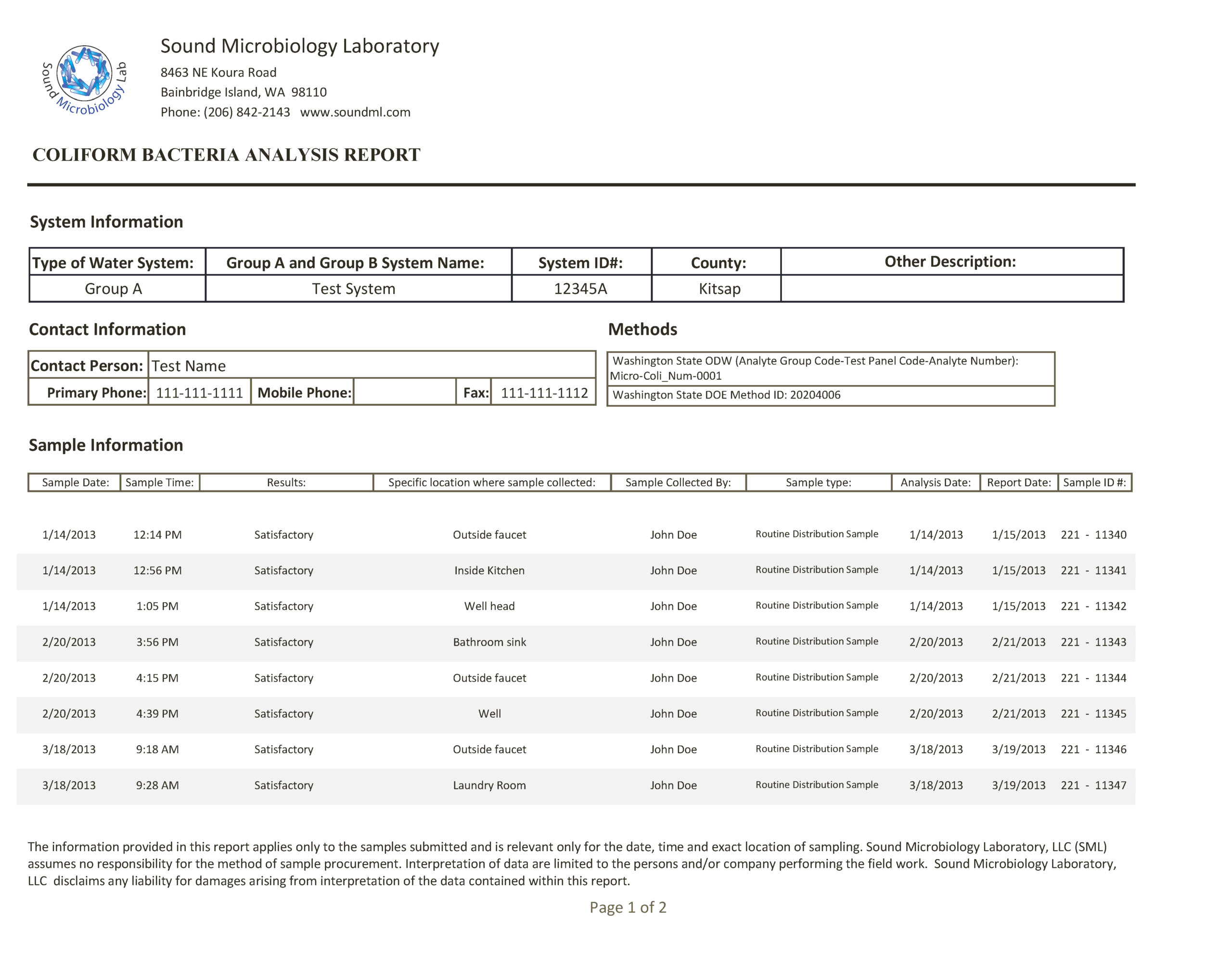 Lab Results And Reports – Sound Microbiology Laboratory With Regard To Sound Report Template