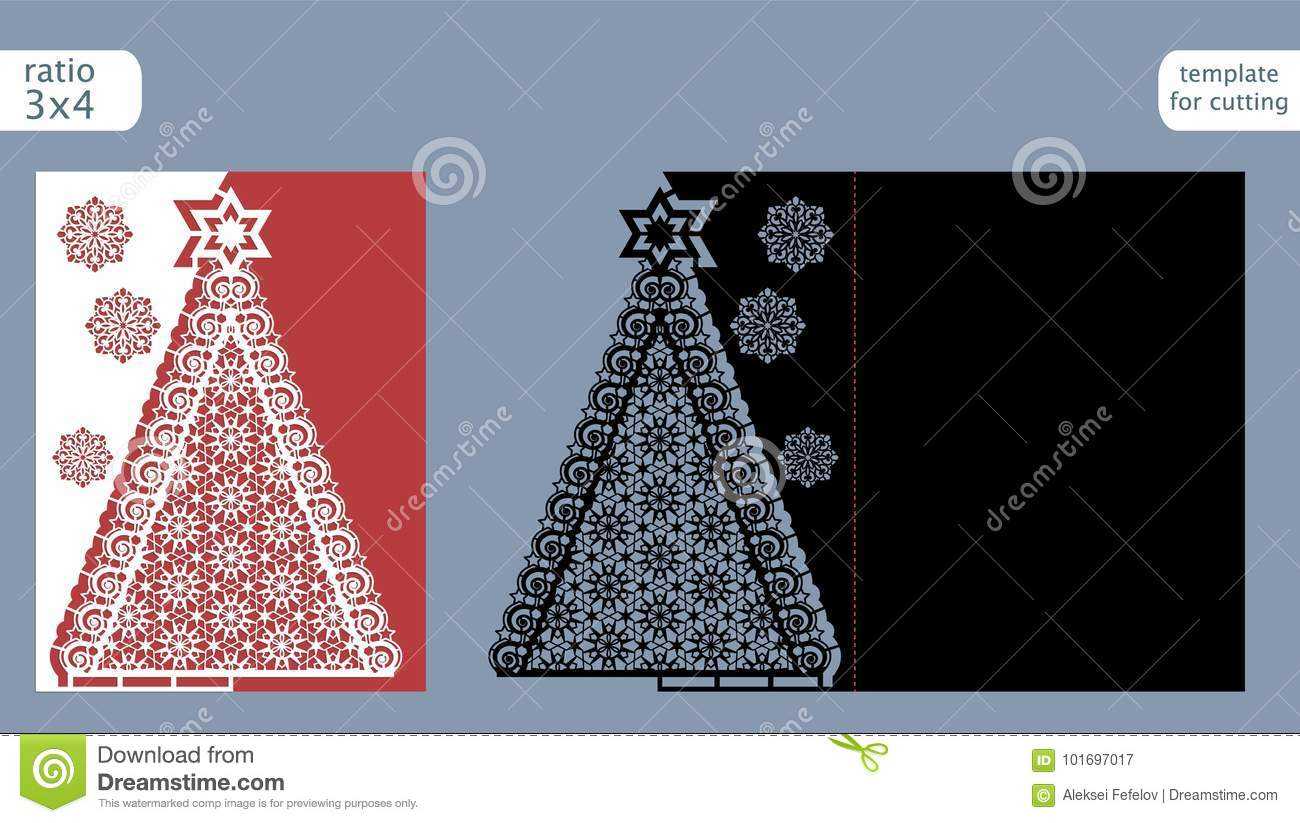 Laser Cut Out Christmas Card Template. Die Cut Paper Card Pertaining To Fold Out Card Template