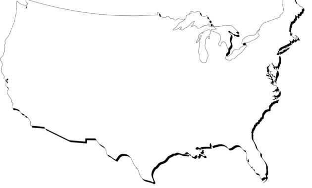 Legible North America Map No Borders United State Map With with United States Map Template Blank