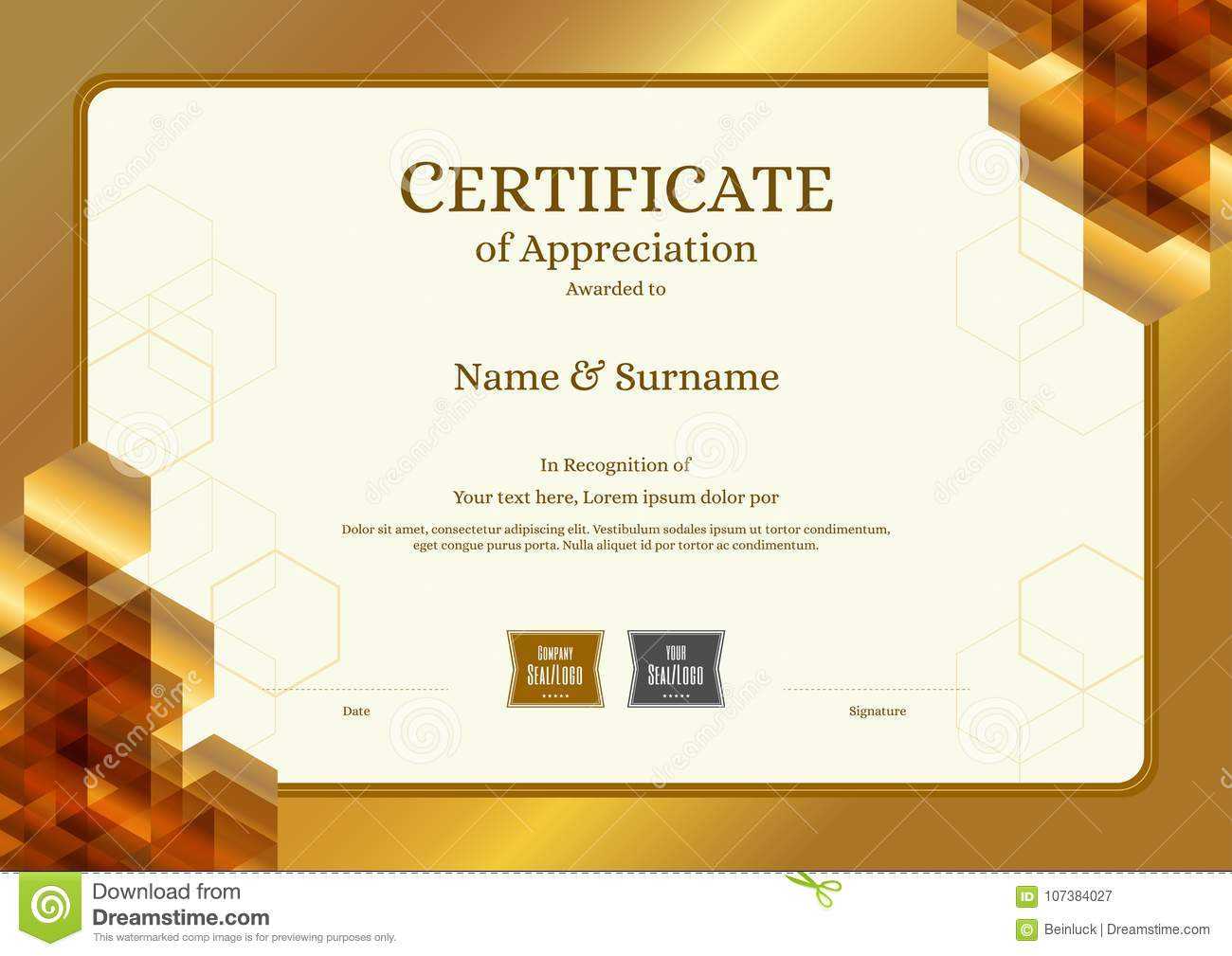 Luxury Certificate Template With Elegant Border Frame Intended For Elegant Certificate Templates Free