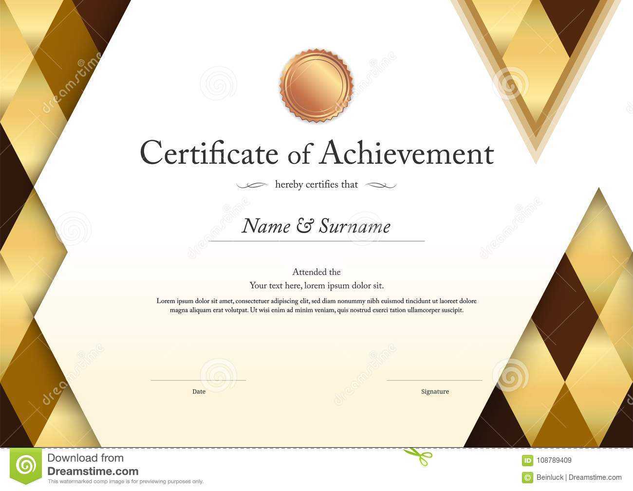 Luxury Certificate Template With Elegant Border Frame With Regard To Elegant Certificate Templates Free