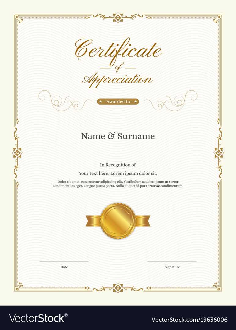 Luxury Certificate Template With Elegant Border Inside Anniversary Certificate Template Free
