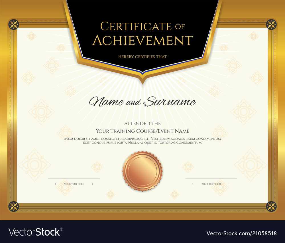 Luxury Certificate Template With Elegant Border Pertaining To High Resolution Certificate Template