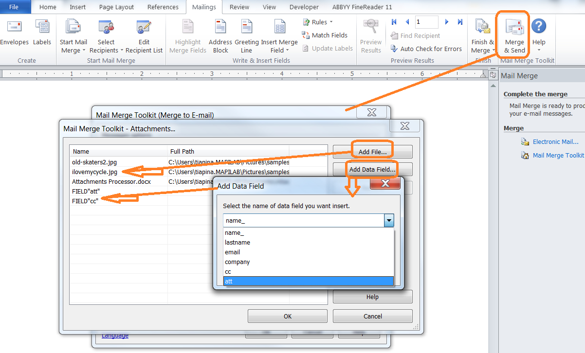 Mail Merge With Pdf Attachments In Outlook | Mapilab Blog Throughout How To Create A Mail Merge Template In Word 2010