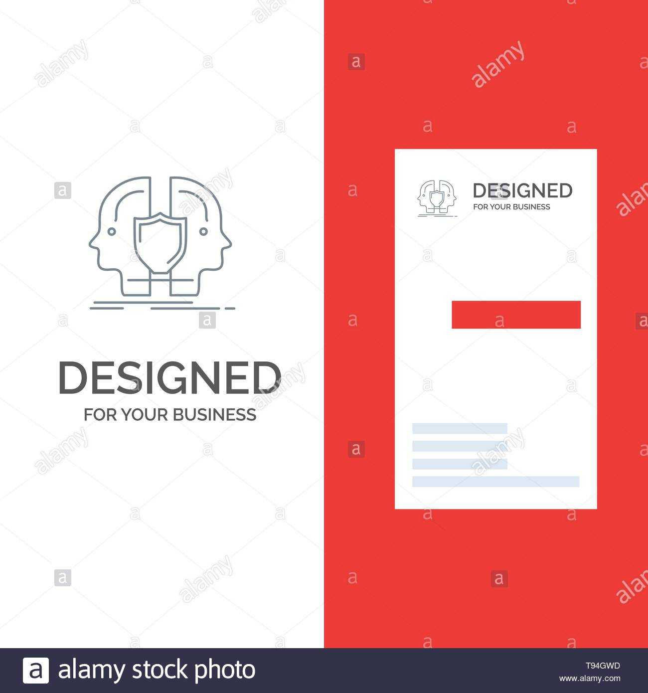 Man, Face, Dual, Identity, Shield Grey Logo Design And With Regard To Shield Id Card Template