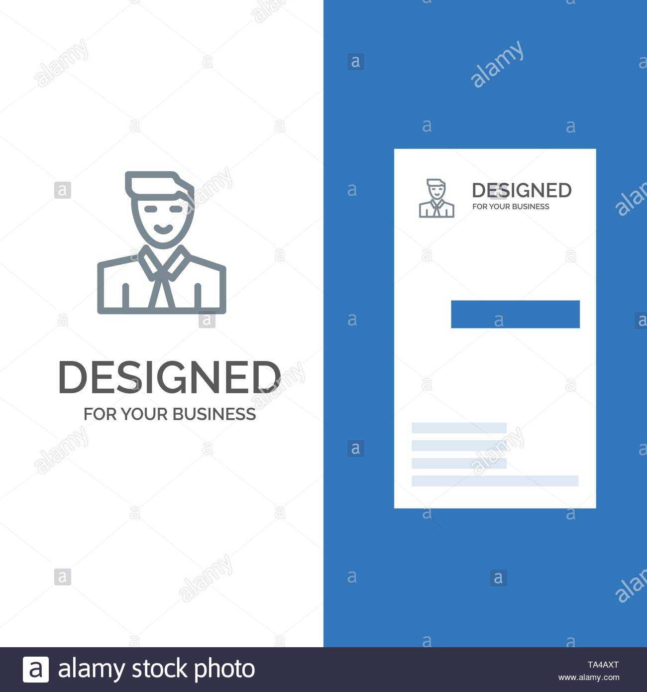 Man, User, Student, Teacher, Avatar Grey Logo Design And With Student Business Card Template