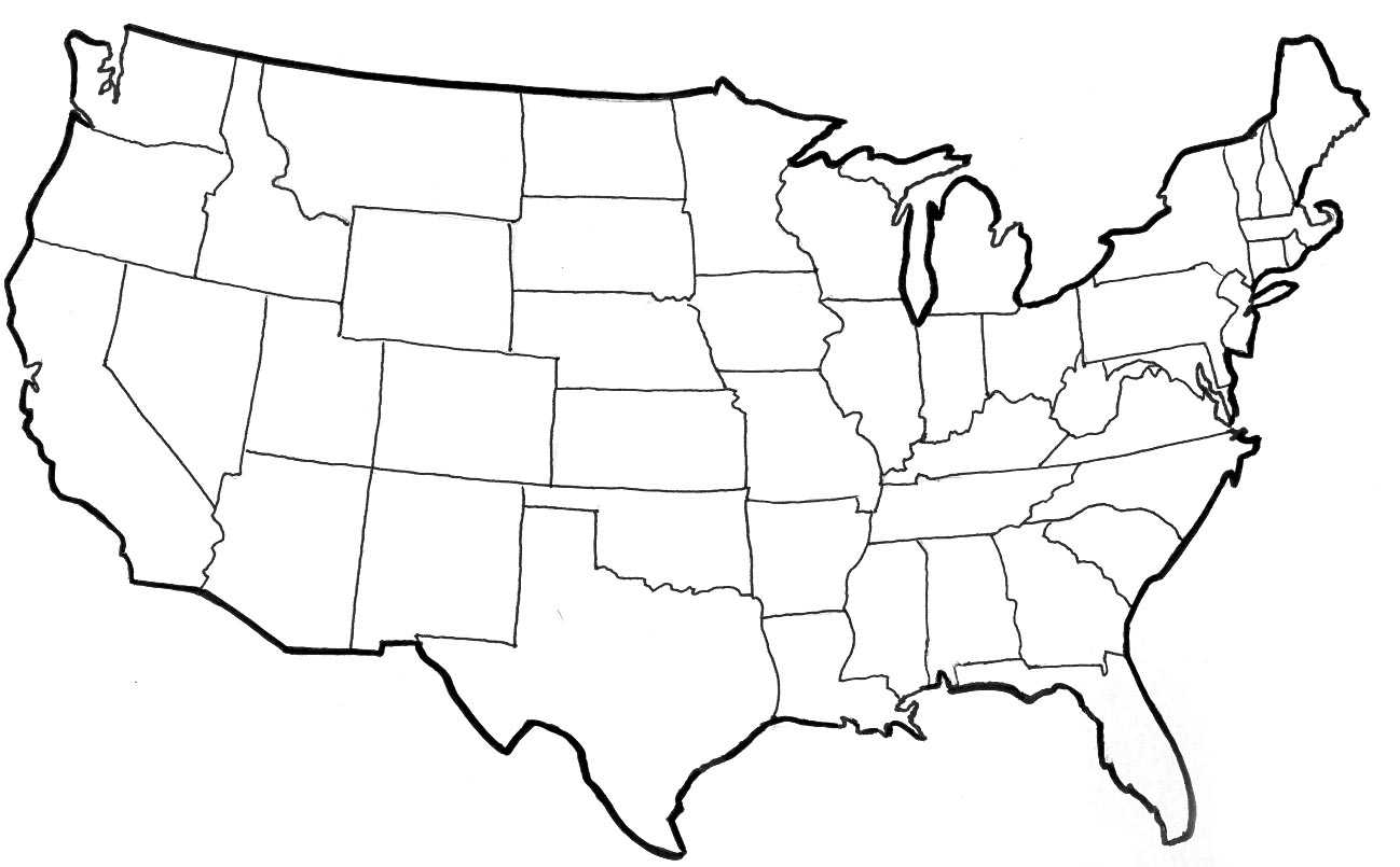 Map Of The United States Clipart Intended For United States Map Template Blank