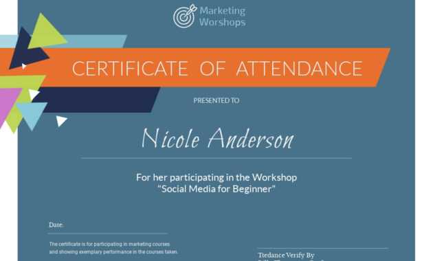 Marketing Workshop - Certificate Template - Visme with regard to Workshop Certificate Template