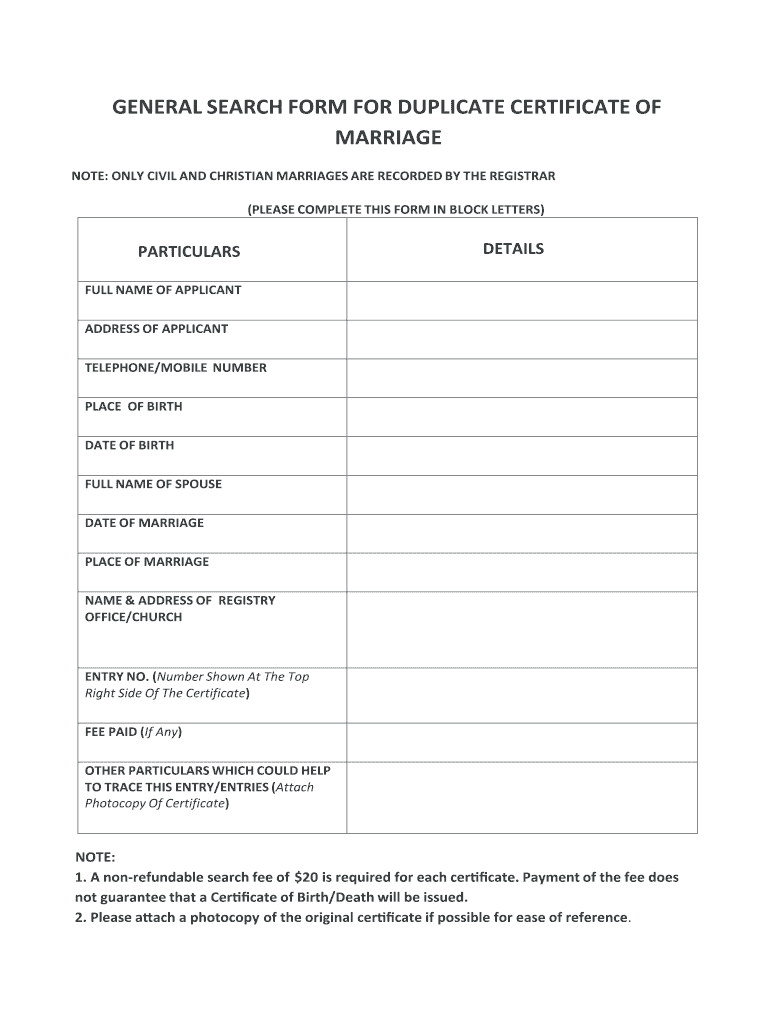 Marriage Certificate Kenya – Fill Online, Printable Within Certificate Of Disposal Template