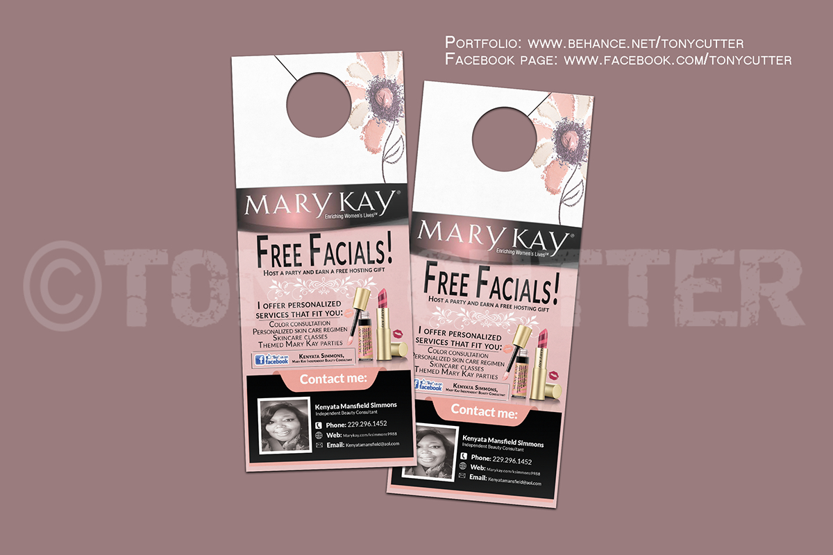 Mary Kay Door Hangers On Behance For Mary Kay Business Cards Templates Free