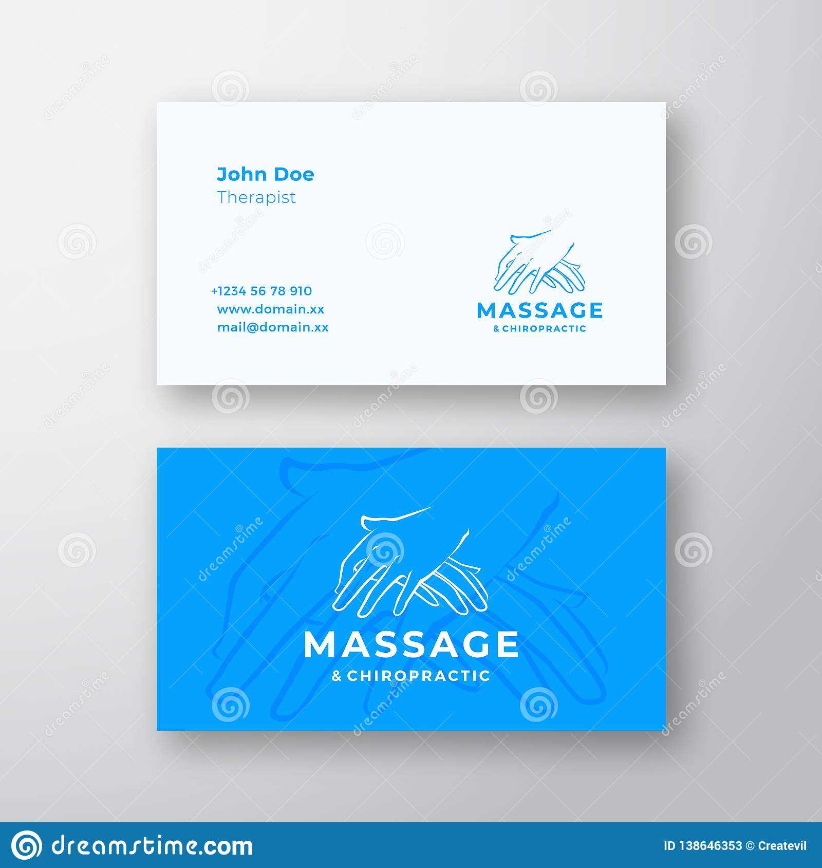 Massage And Chiropractic Abstract Vector Logo And Business Throughout Massage Therapy Business Card Templates