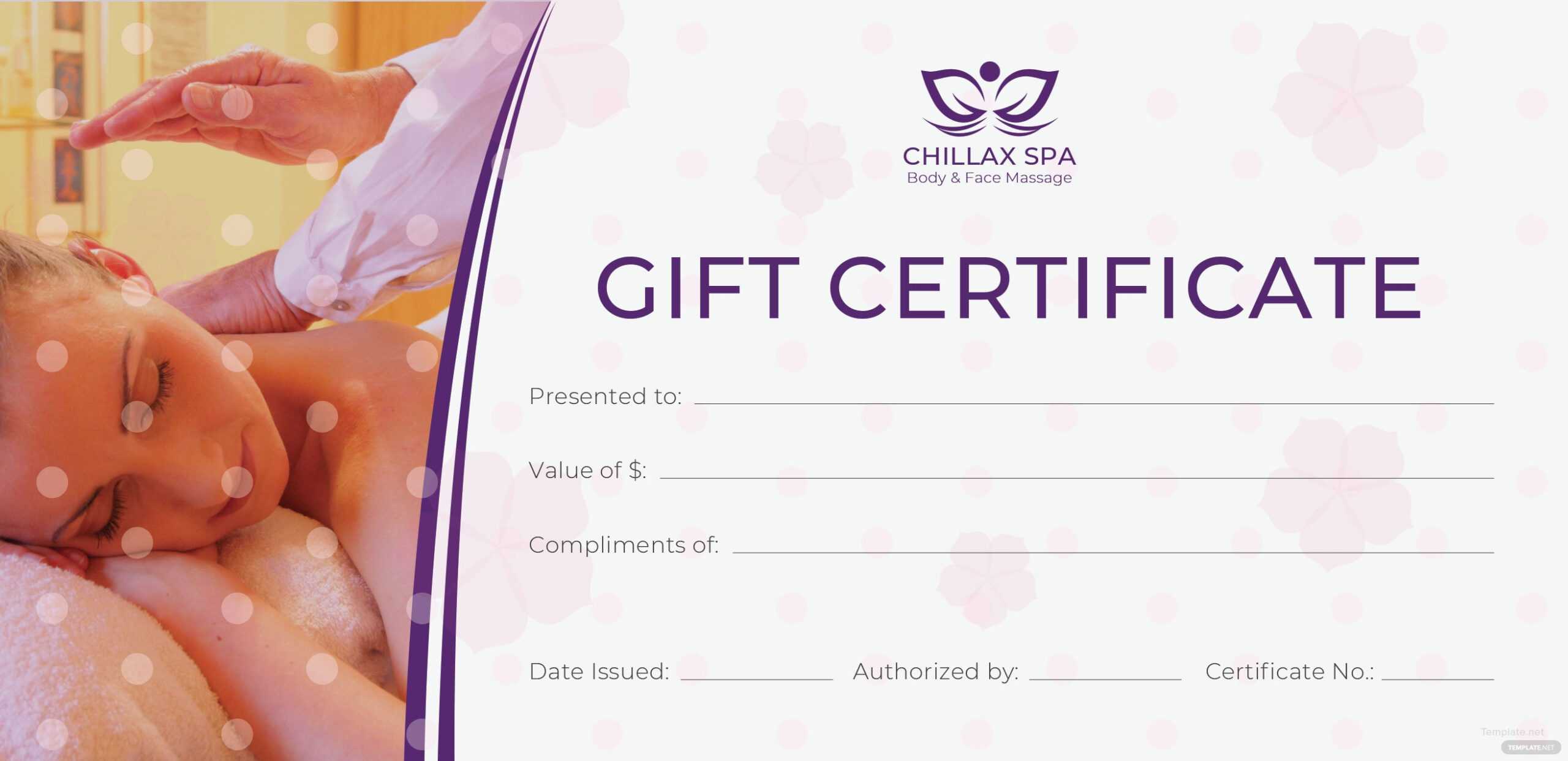 Massage Gift Certificate Template Free Printable Massage Within Massage Gift Certificate Template Free Printable