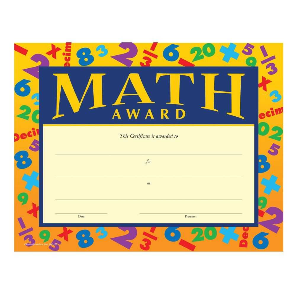 Math Award Certificate – Zohre.horizonconsulting.co Pertaining To Math Certificate Template