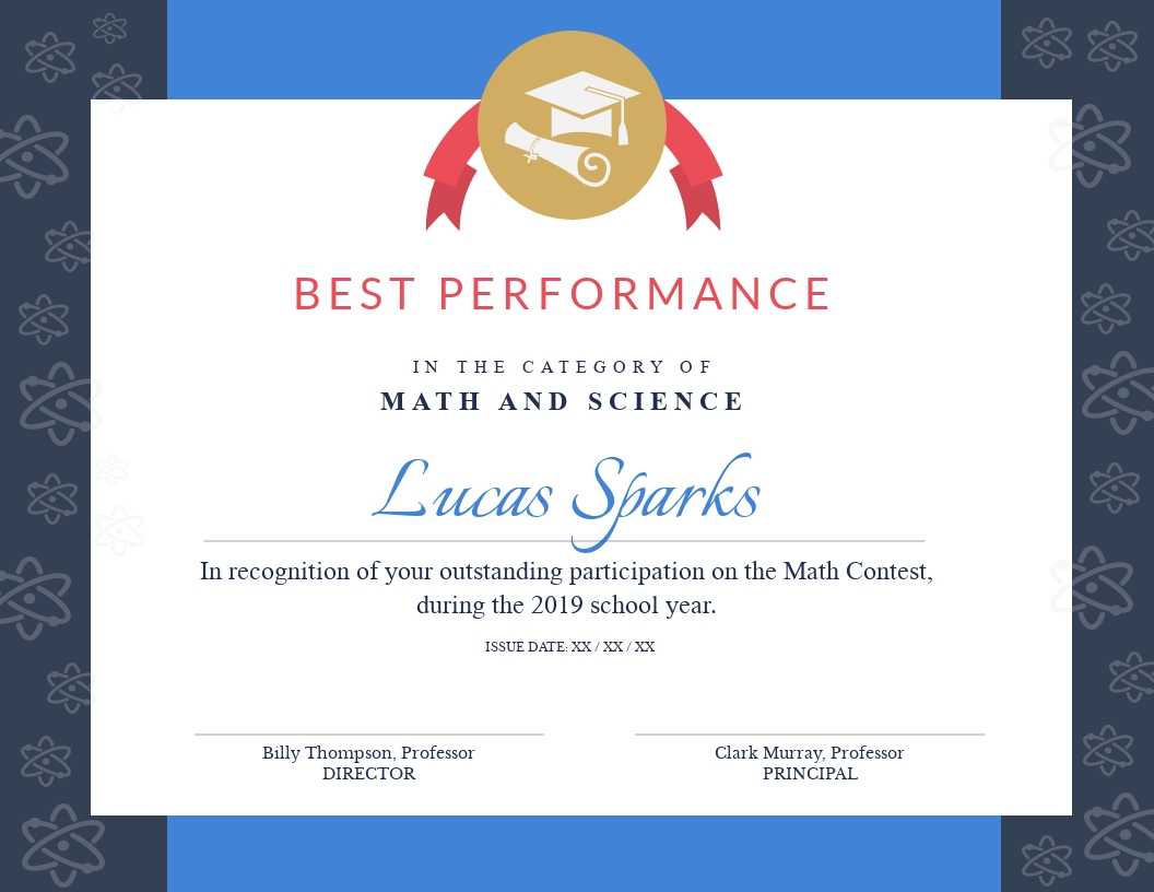 Math Contest - Certificate Template - Visme In Math Certificate Template