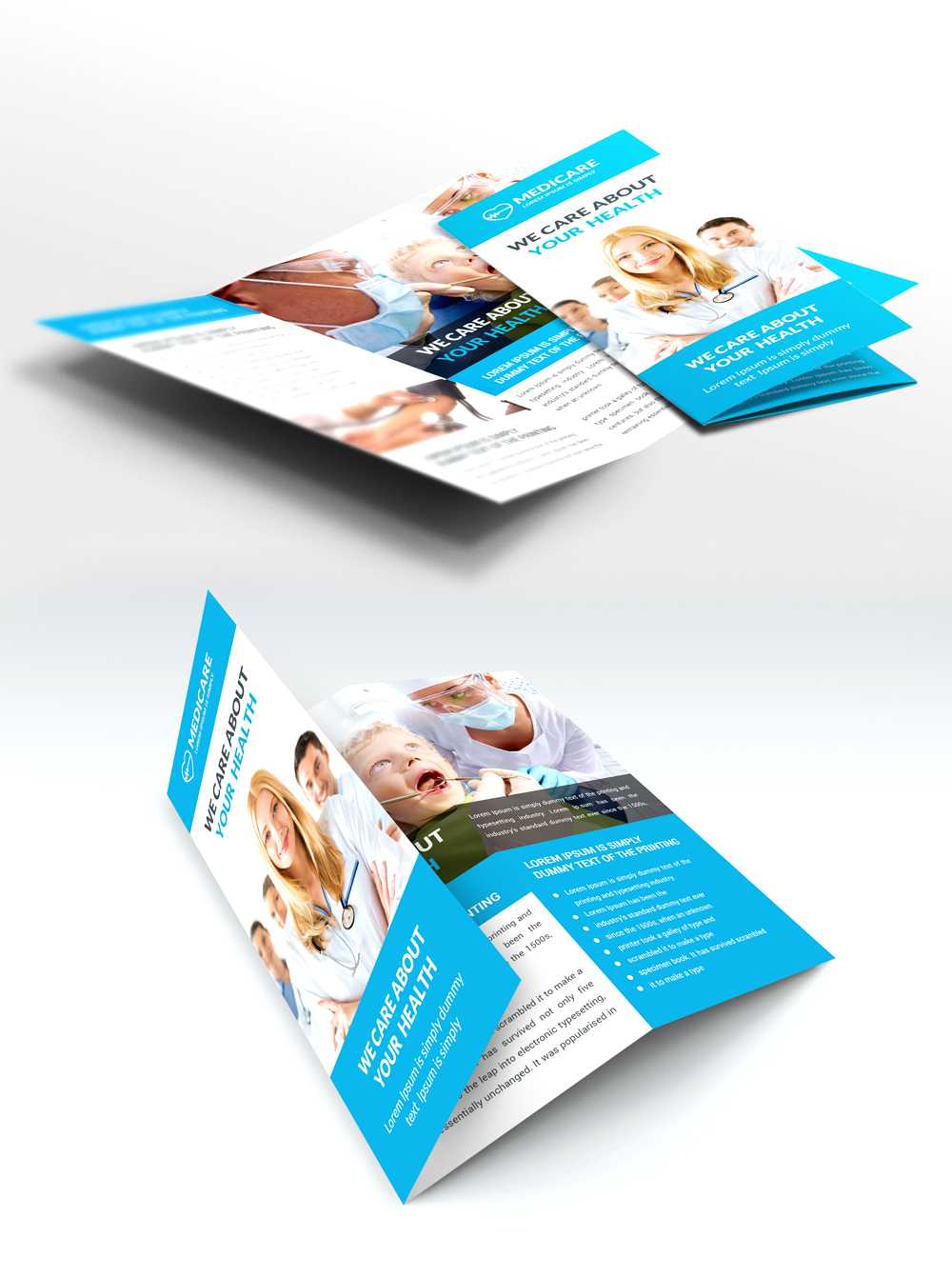 Medical Care And Hospital Trifold Brochure Template Free Psd For 3 Fold Brochure Template Psd Free Download
