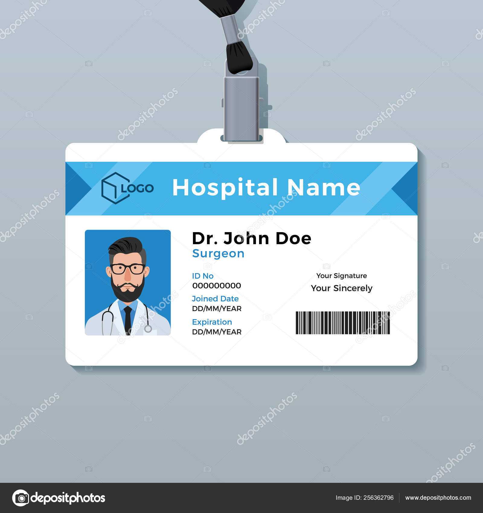 Medical Id Card Template | Doctor Id Card Template. Medical In Personal Identification Card Template