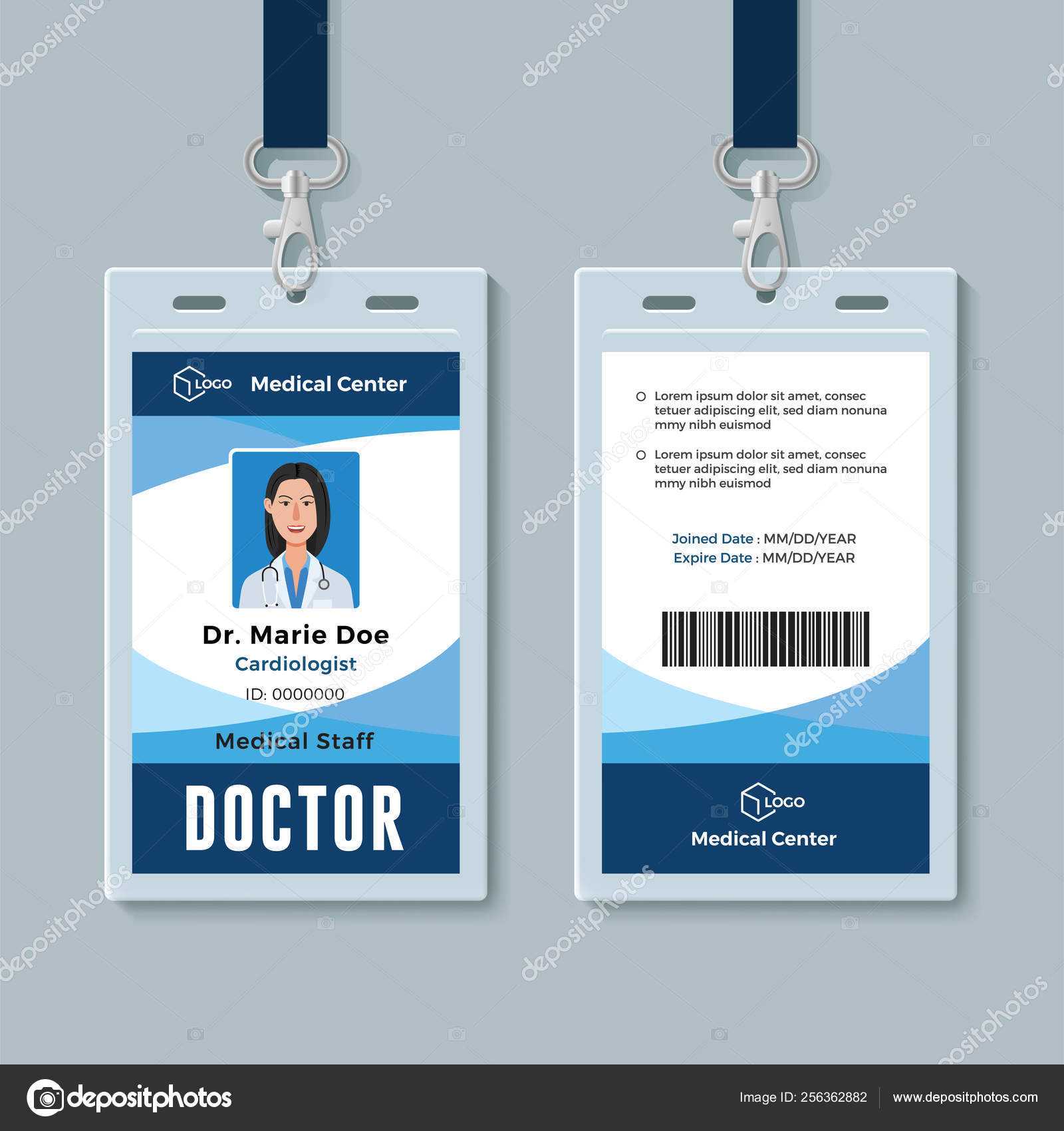Medical Id Cards Template | Doctor Id Badge. Medical For Doctor Id Card Template