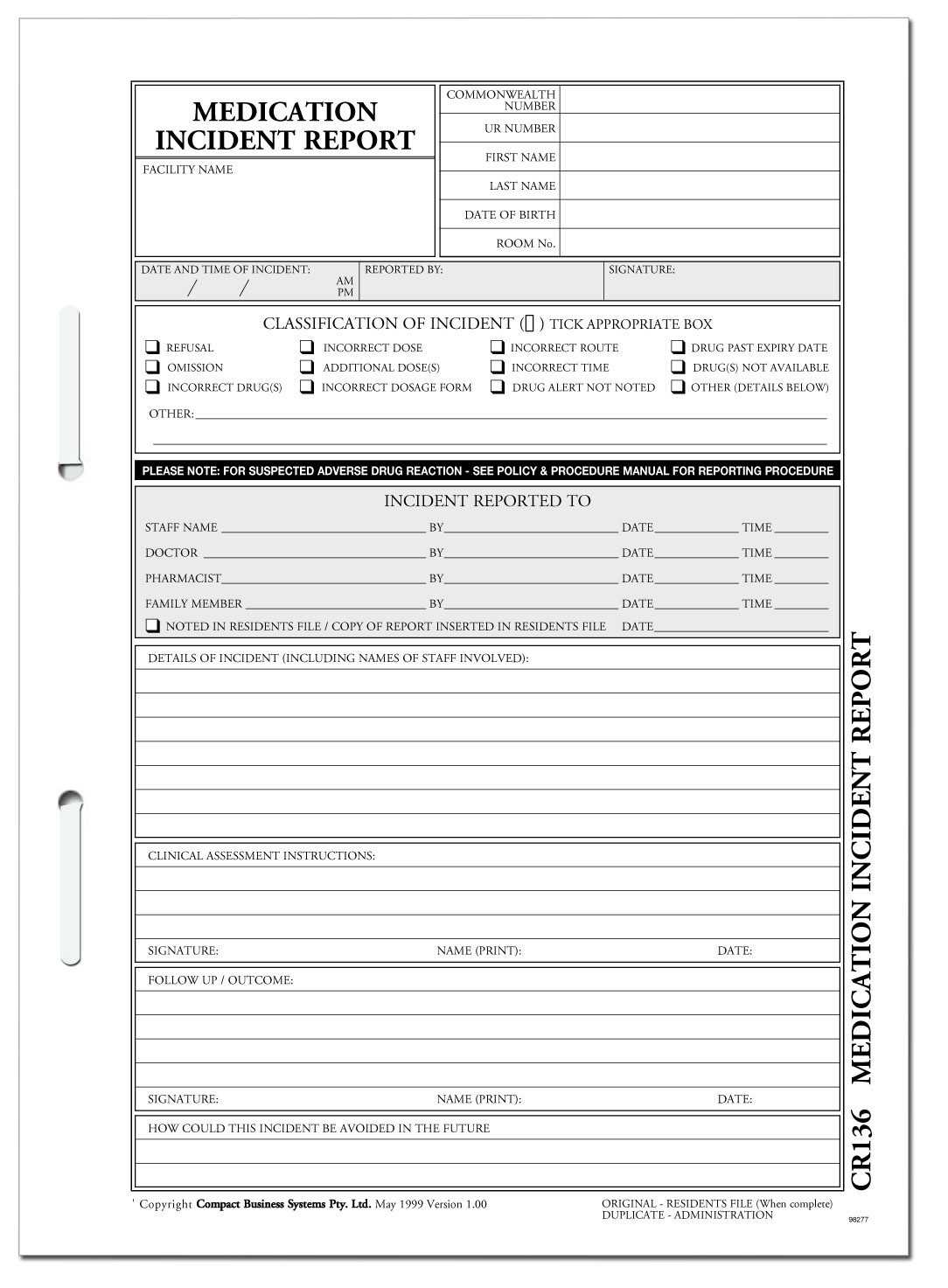 Medication Incident Report Form – Zohre.horizonconsulting.co Regarding Medication Incident Report Form Template