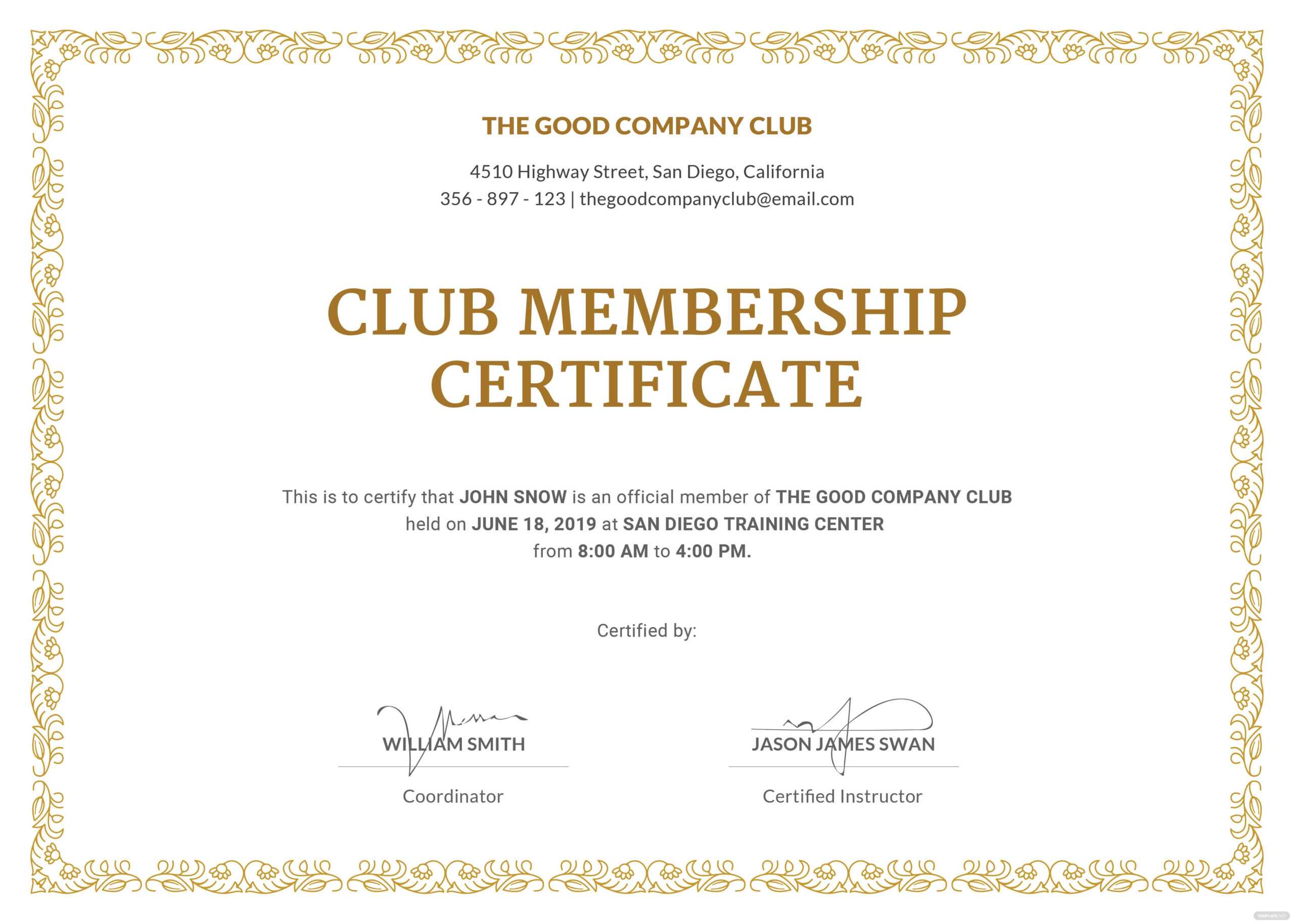 Member Certificate – Zohre.horizonconsulting.co With Regard To New Member Certificate Template