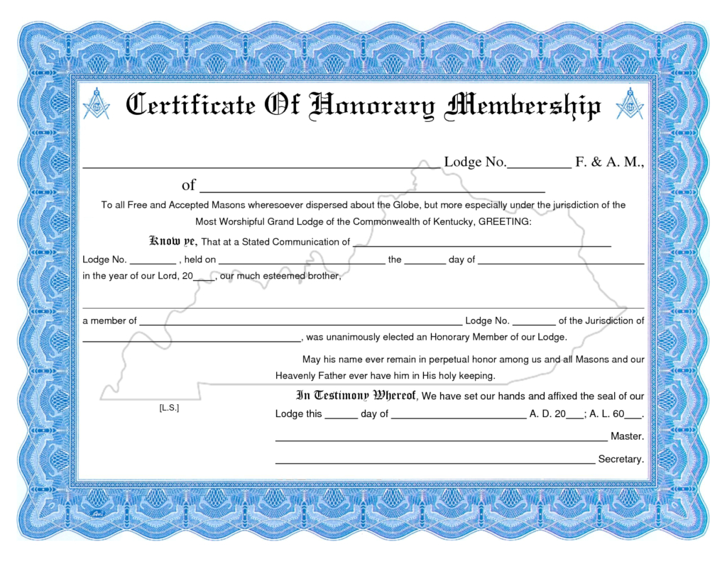 Membership Certificate Template | Certificate Templates Inside New Member Certificate Template