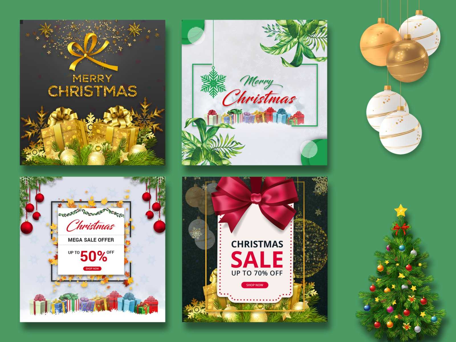 Merry Christmas Banner Templatearif Islam On Dribbble Within Merry Christmas Banner Template