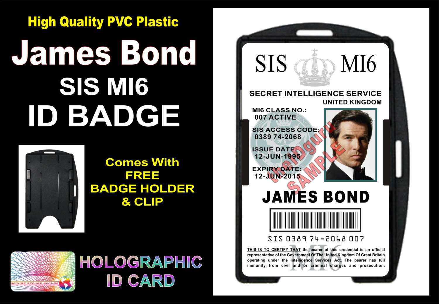 Mi6 Id Card Template ] - James Bond 007 Mi5 Id Badge Card Gt Regarding Mi6 Id Card Template