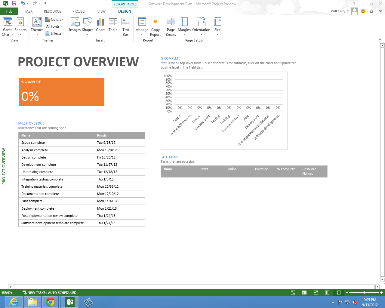 Microsoft Project Professional 2013 New Features Preview With Ms Project 2013 Report Templates