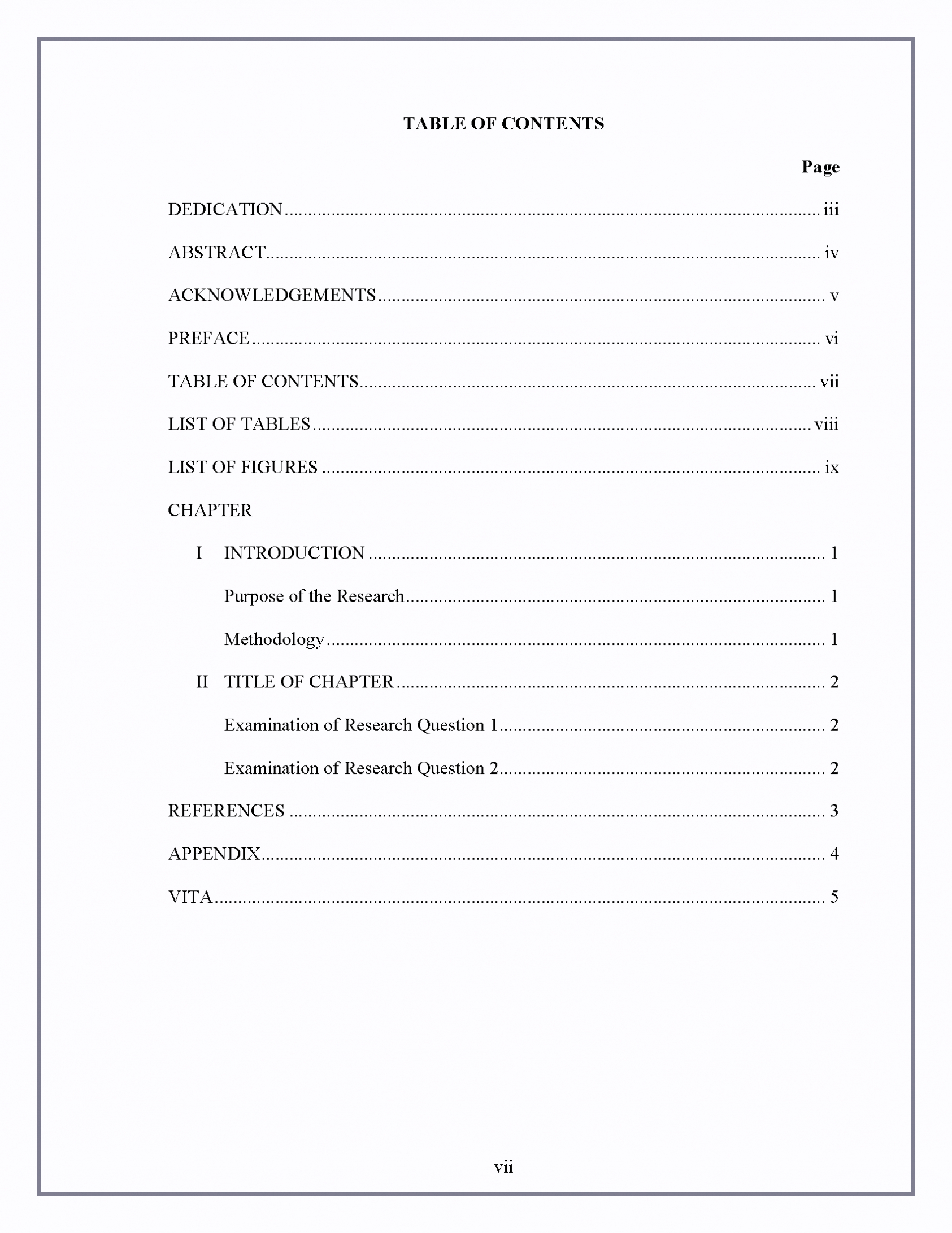 Microsoft Word Table Of Contents Template Blank Inside Blank Table Of Contents Template