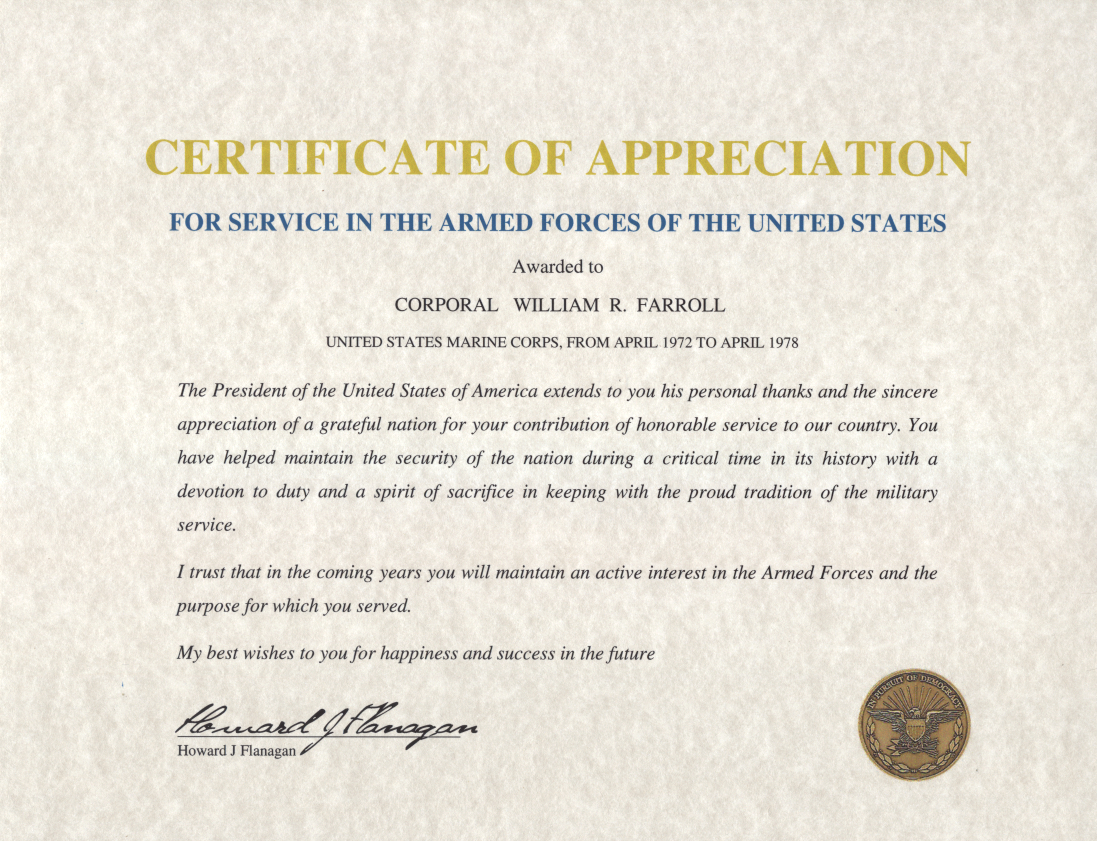Military Certificate Of Appreciation – Zohre Throughout Army Certificate Of Appreciation Template