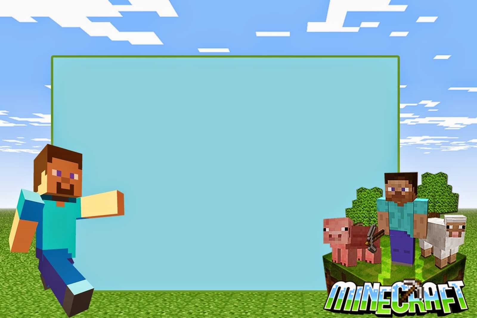 Minecraft Party Invitation Template – Zohre.horizonconsulting.co Throughout Minecraft Birthday Card Template