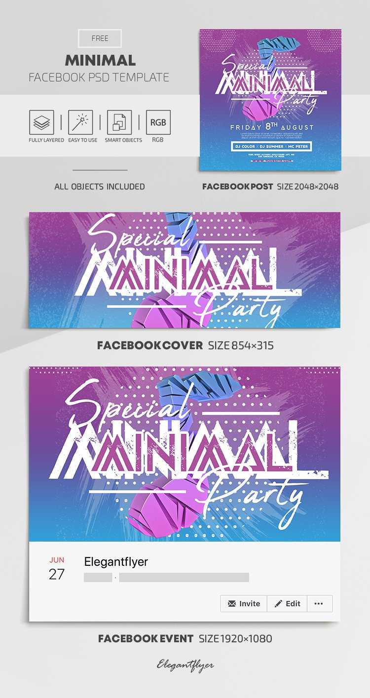 Minimal – Free Facebook Cover Template In Psd + Post + Event For Facebook Banner Template Psd